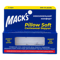 Беруши MACK`S Pillow Soft для взрослых защита от воды и шума до 30 дБ белые 2 пары