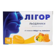 Леденцы ЛИГОР со вкусом меда и лимона 16 шт