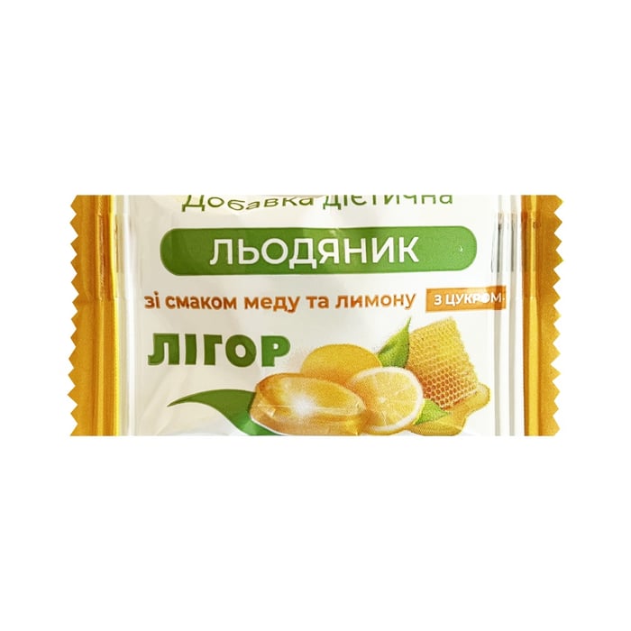 Льодяники ЛІГОР з цукром зі смаком меду та лимону 50 шт