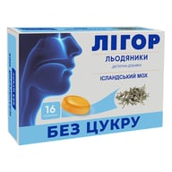 Леденцы ЛИГОР без сахара с исландским мхом 16 шт