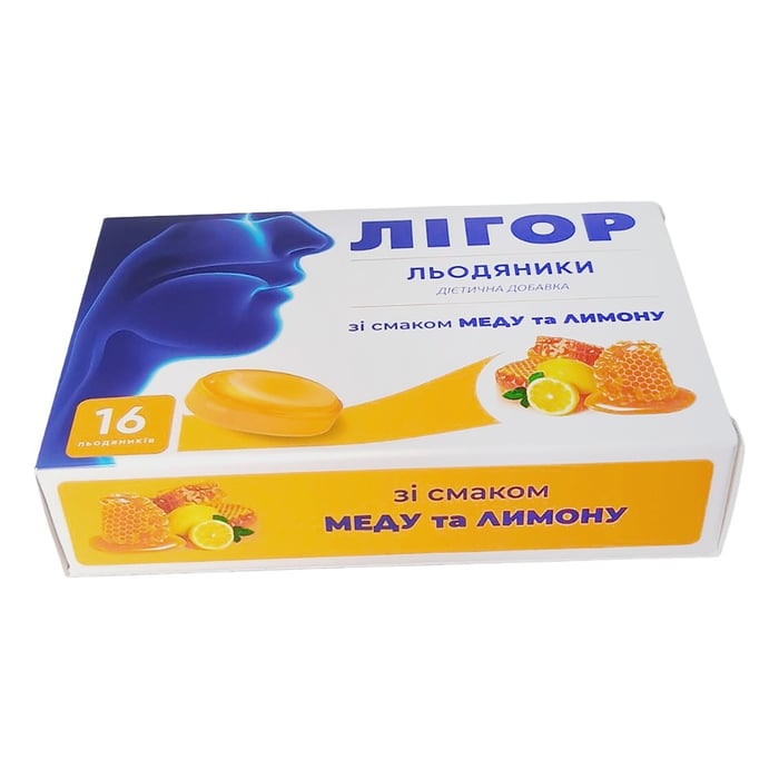 Леденцы ЛИГОР со вкусом меда и лимона 16 шт