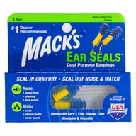 Беруши MACK`S Ear Seals защита от воды и шума до 30 дБ со съемным шнуром 1 пара