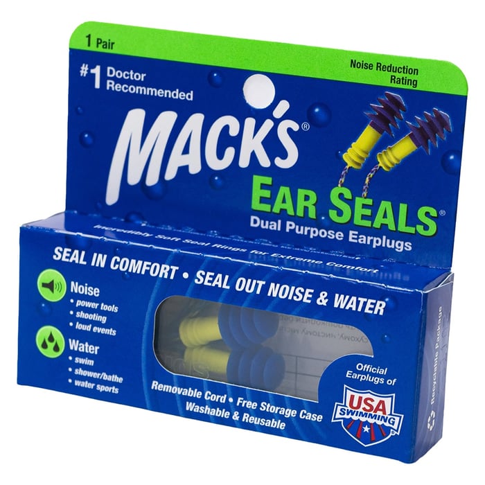 Беруші MACK`S Ear Seals захист від води та шуму до 30 дБ зі знімним шнуром 1 пара