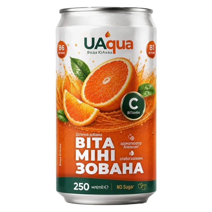Вода UAqua вітамінізована слабогазована 250 мл 12 шт