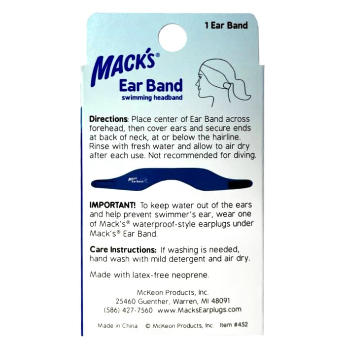 Плавательная повязка на голову MACK`S Ear Band