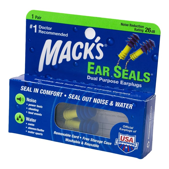 Беруши MACK`S Ear Seals защита от воды и шума до 27 дБ со съемным шнуром 1 пара